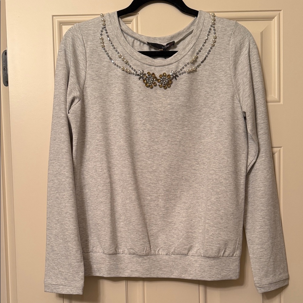 Sugarlips Gray Embellished Sweatshirt